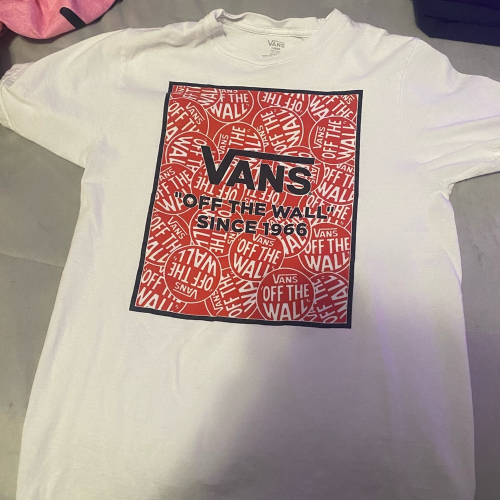 white vans tee